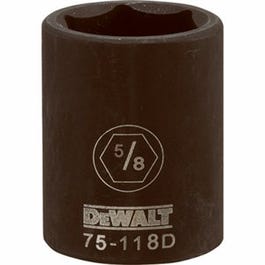 SAE Impact Socket, 6-Point, Black Oxide, 1/2-In. Drive, 5/8-In.