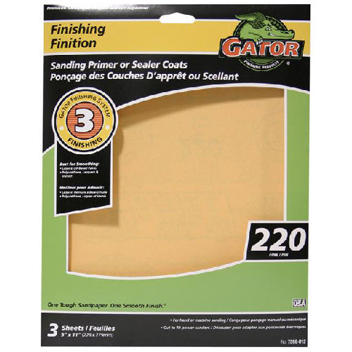 Gator Premium Aluminum Oxide sheets 220 Grit (9