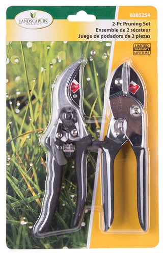 Landscapers Select GP1002+GP1013A Pruner Set, 1/2 in Cutting Capacity, Steel/Zinc Blade, Steel/Zinc Handle