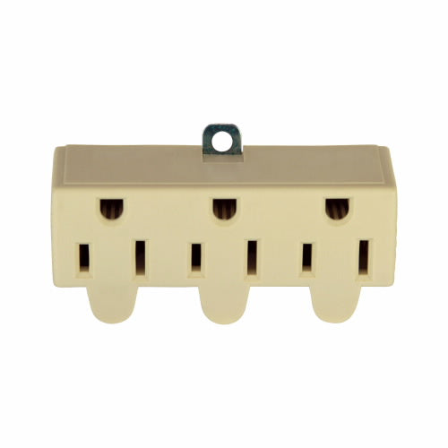 Eaton Cooper Wiring Swivel Three Outlet Tap 15A, 125V Ivory