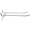 Pegboard Double Hook, Galvanized Steel, 4-In.