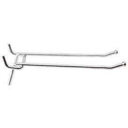 Pegboard Double Hook, Galvanized Steel, 4-In.