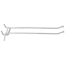 Pegboard Double Hook, Galvanized Steel, Fits 1/8 or 1/4-In., 6-In.