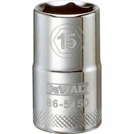 Metric Shallow Socket, 6-Point, 1/2-In. Drive, 15mm