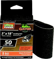 Gator Aluminum Oxide sanding belts  3 x 18 50 Grit